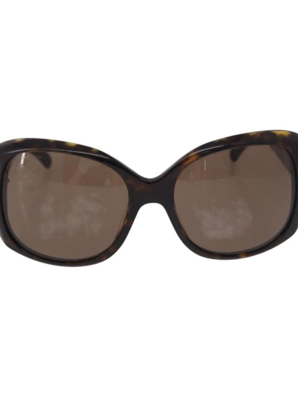 CHANEL Sunglasses Plastic Brown CC